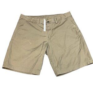 Lululemon Commission Shorts Men's 36 (Fits 34) Qwick Chino 9” Brown Tan - M7927S
